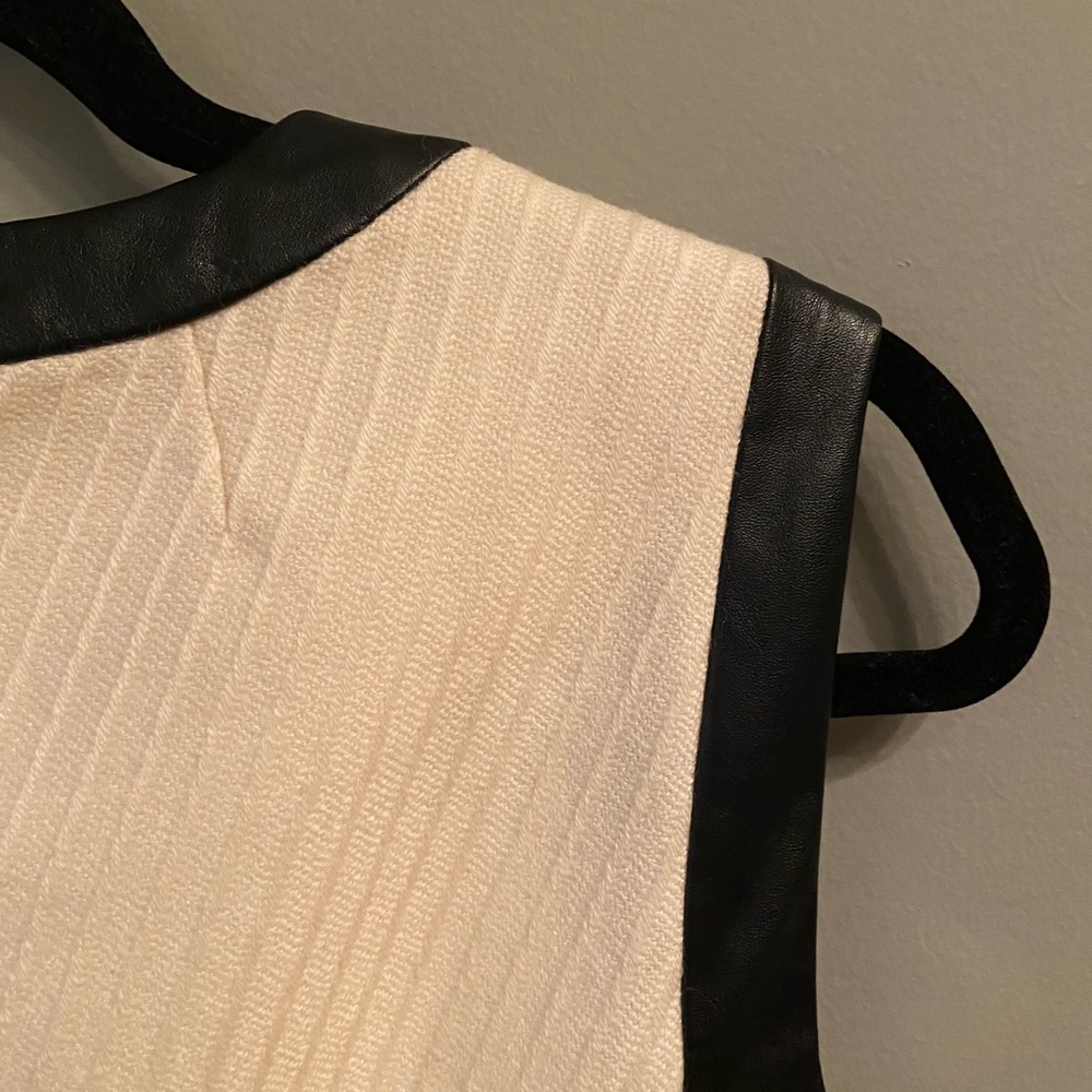Milly of New York Leather Trim Knit Dress, Size 10 - Picture 9 of 16